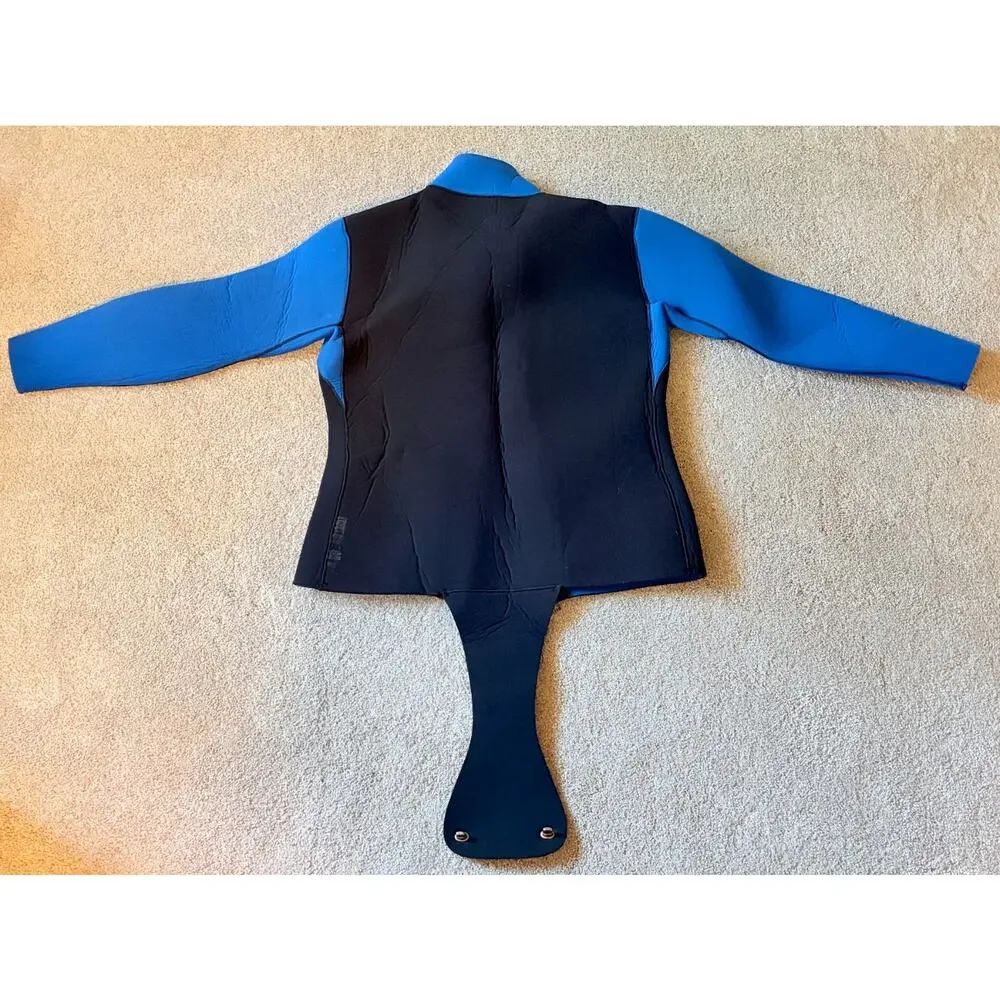 Scuba Wetsuit Sea Ray 2 Piece Neoprene Beavertail Long John Blue Black MEDIUM